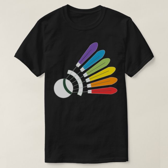 Camiseta Arcoiris de Shuttlecton de Badminton con un toque  (Diseño del anverso)