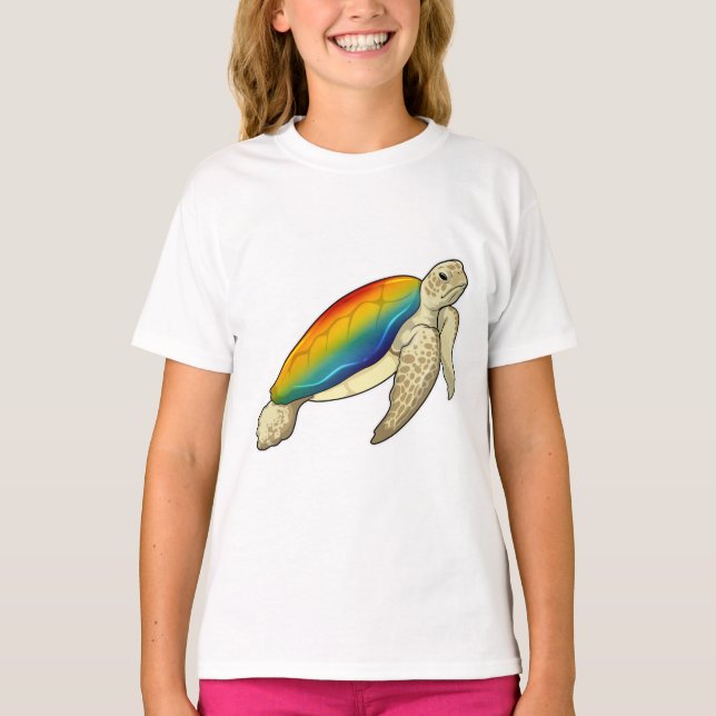 Camiseta Arcoiris de tortuga (Anverso)