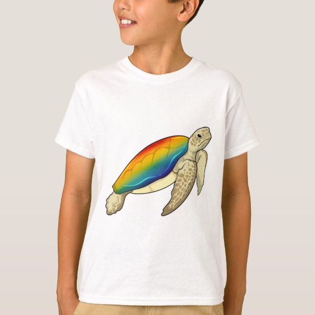 Camiseta Arcoiris de tortuga (Anverso)