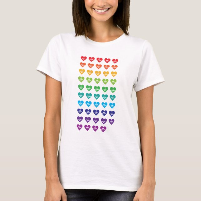Camiseta Arcoiris de un pulso de 49 corazones de Orlando (Anverso)