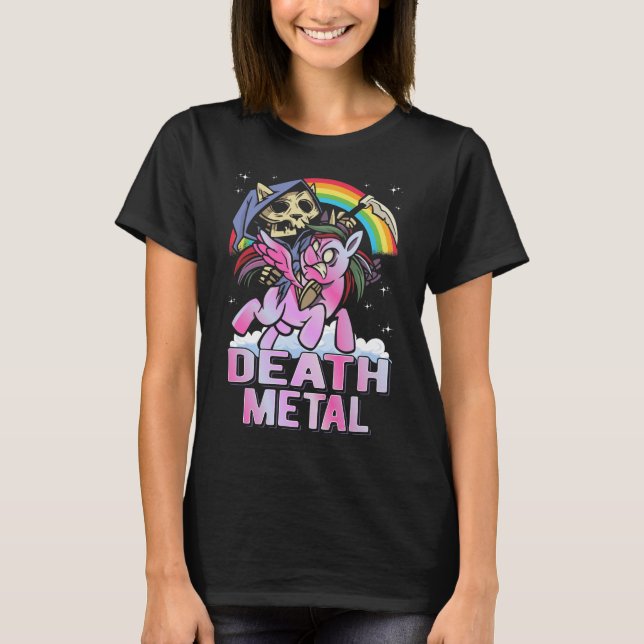 Camiseta Arcoiris de unicornio Metalizado de muerte (Anverso)
