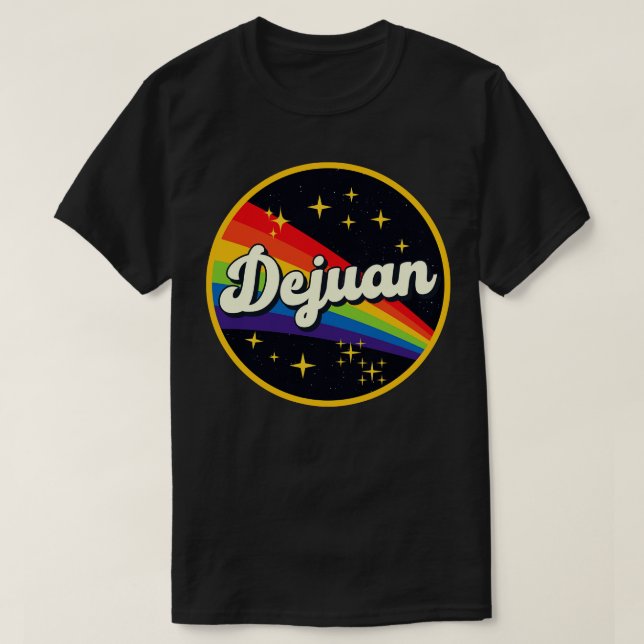 Camiseta Arcoiris Dejuan en el espacio Estilo de cosecha (Diseño del anverso)