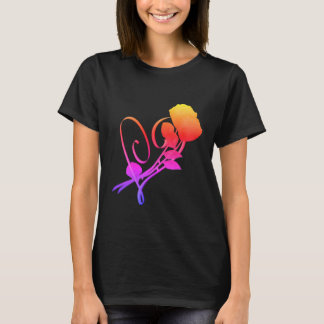 Camiseta Arcoiris del corazón de las rosas rojas