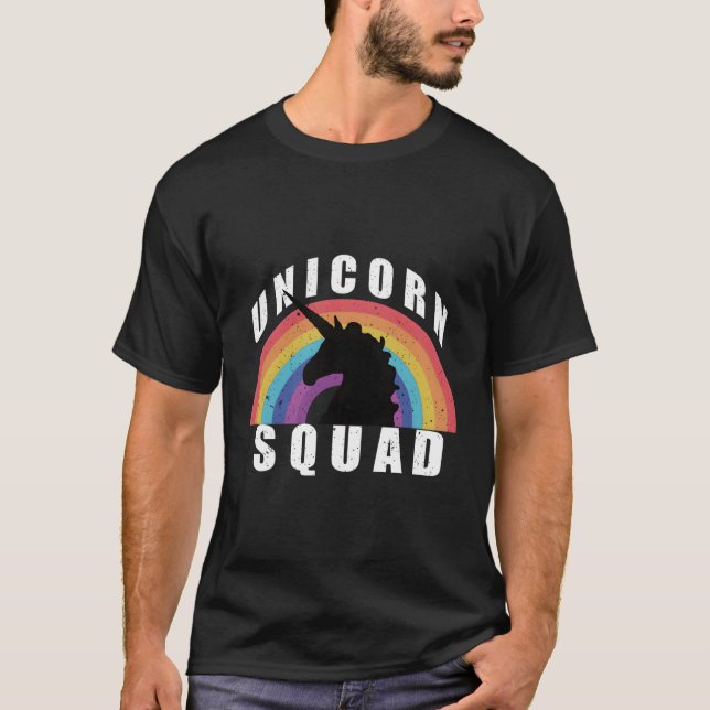 Camiseta Arcoiris del Escuadrón de Unicornio (Anverso)