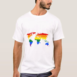 Camiseta Arcoiris del Mapa Mundial LGBT