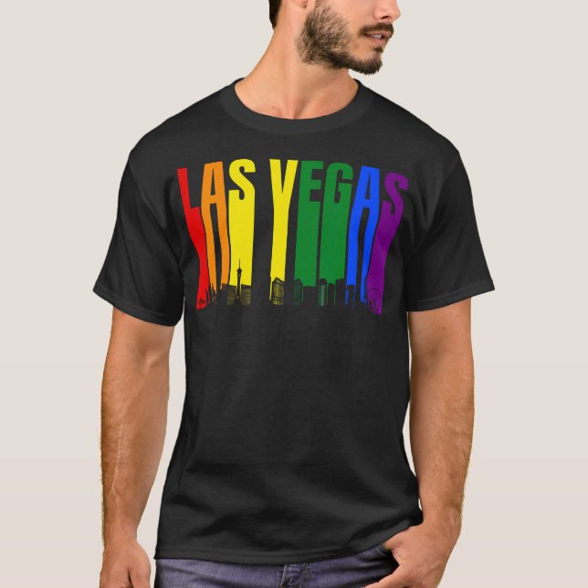 Camiseta Arcoiris del Orgullo Gay de Las Vegas Nevada (Anverso)