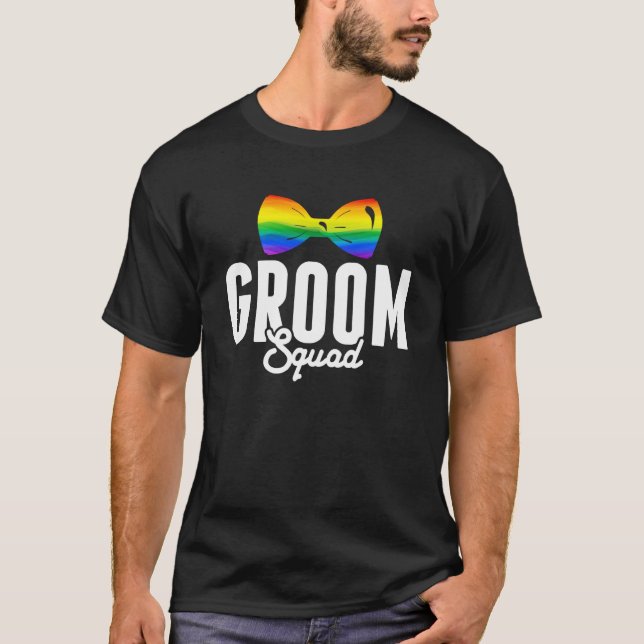 Camiseta Arcoiris del partido de solteros gays del escuadró (Anverso)