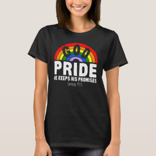Camiseta Arcoíris Dios Orgullo Él Cumple Sus Promesas Génes
