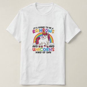 Camiseta arcoíris divertido unicornio lindo