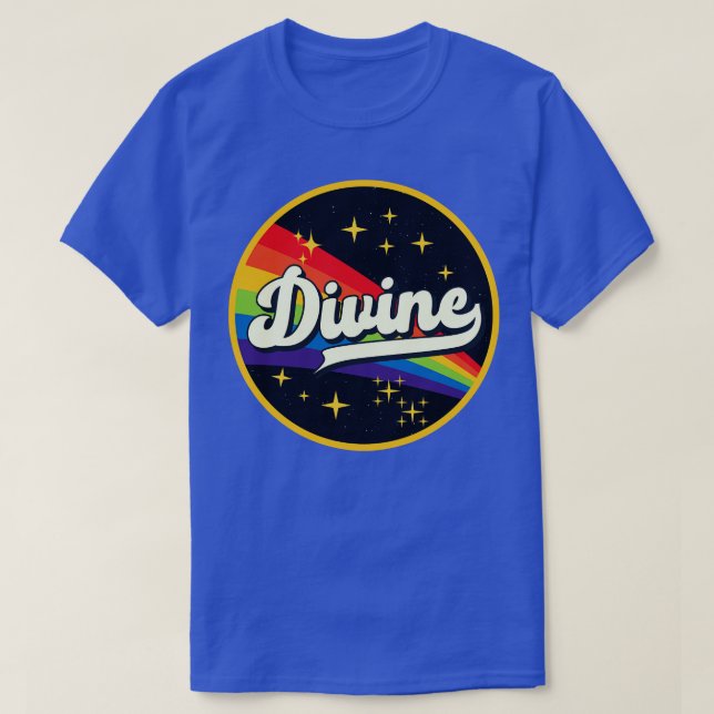 Camiseta Arcoiris Divino En Estilo Vintage Espacial (Diseño del anverso)