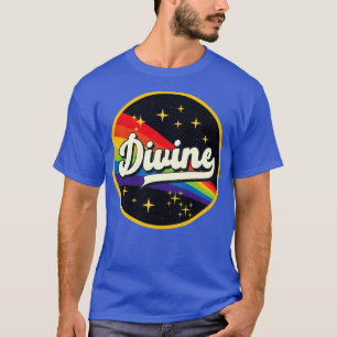 Camiseta Arcoiris Divino En Estilo Vintage Espacial