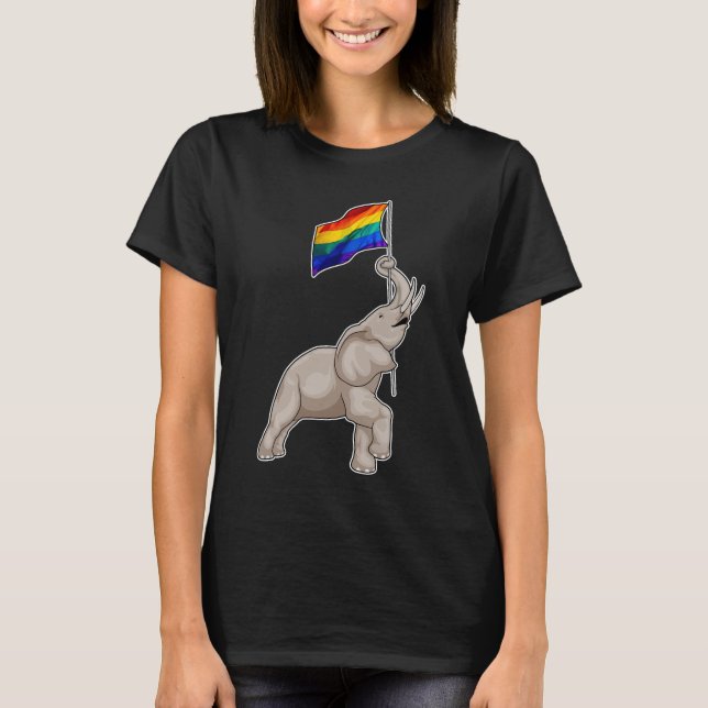 Camiseta Arcoiris elefante (Anverso)