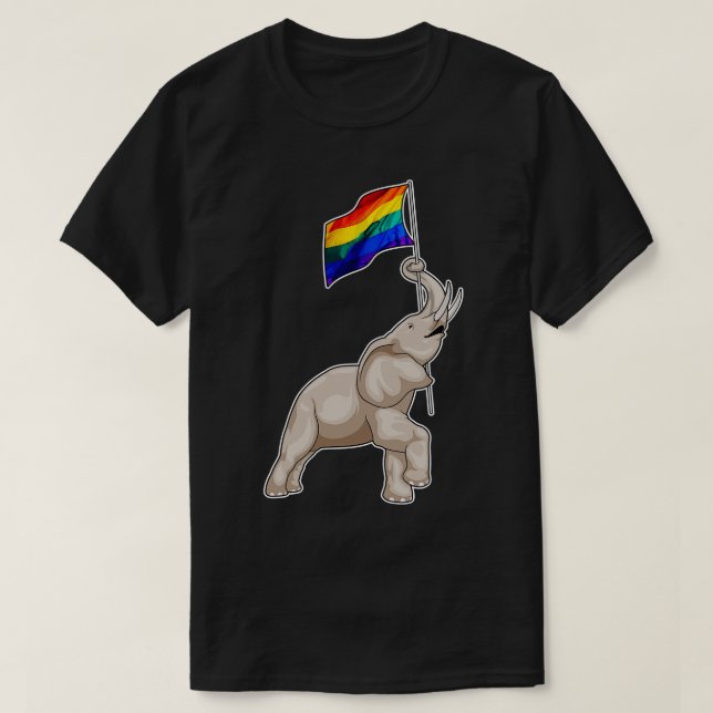 Camiseta Arcoiris elefante (Diseño del anverso)