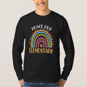 Camiseta Arcoiris Elemental De Peace Out El Día De La Escue