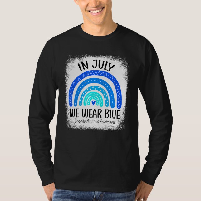 Camiseta Arcoiris En Julio Usamos Artritis Juvenil Azul Aw (Anverso)