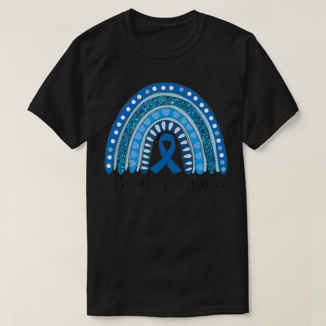 Camiseta Arcoiris En Marzo Usamos Awarene De Cáncer De Coló (Diseño del anverso)
