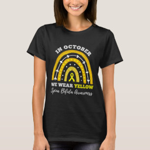Camiseta Arcoiris En Octubre Usamos Espina Amarilla Bifida
