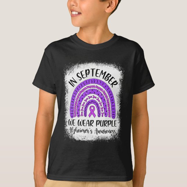 Camiseta Arcoiris En Septiembre Usamos Aw de Alzheimer Mora (Anverso)