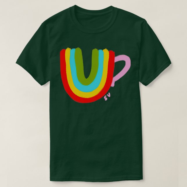 Camiseta Arcoiris en una copa (Diseño del anverso)