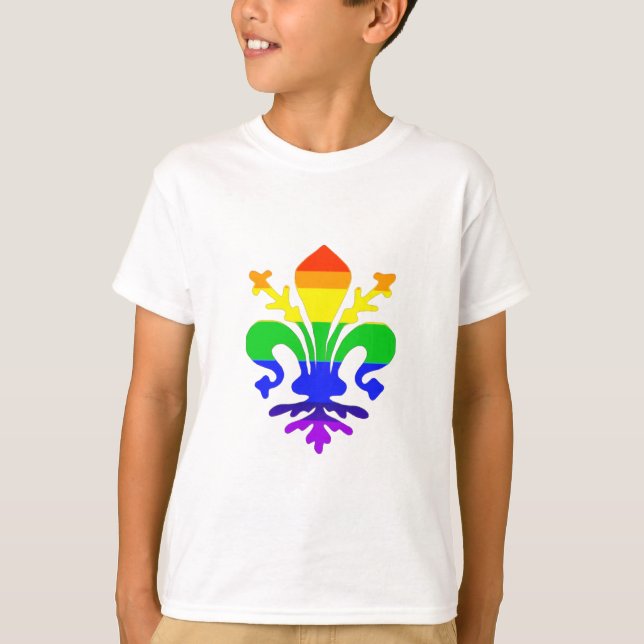 Camiseta Arcoíris Estilizado Fleur de Lis (Anverso)