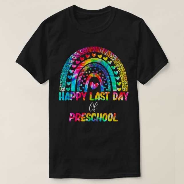 Camiseta Arcoiris Feliz último día de graduación de tinte p (Diseño del anverso)