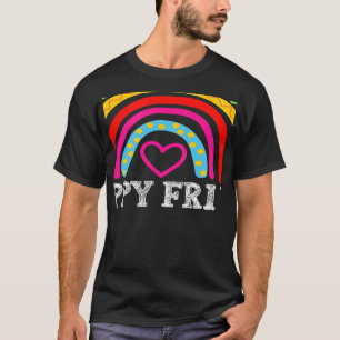 Camiseta arcoiris feliz viernes profesor divertido su escue