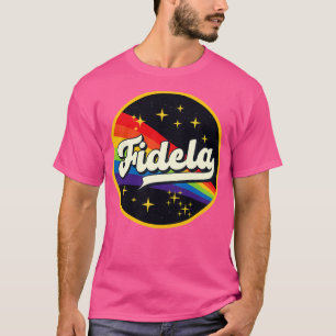 Camiseta Arcoiris Fidela en estilo de vintage espacial