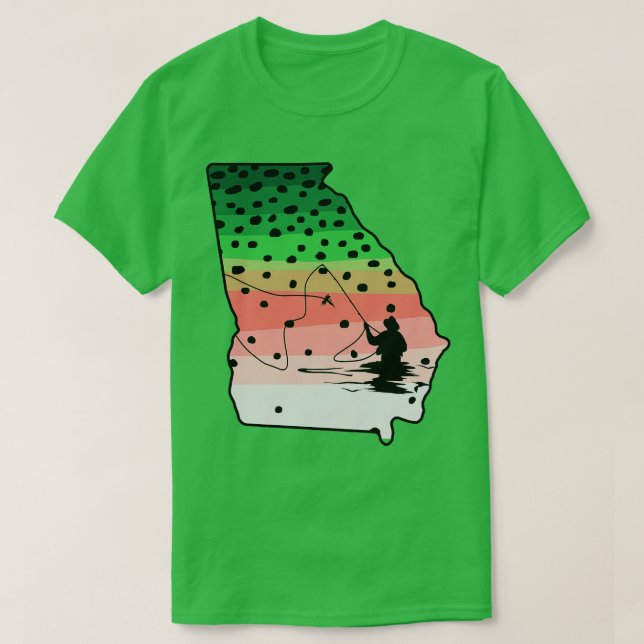 Camiseta Arcoiris Fish Georgia Fly Fishing Fisher (Diseño del anverso)