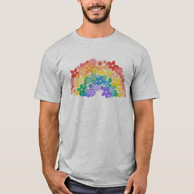 Camiseta arcoiris floral (Anverso)