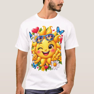 Camiseta Arcoíris Floral de Sol Feliz