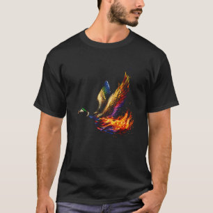Camiseta Arcoíris Fuego Pato Amante de las Aves Ornitología