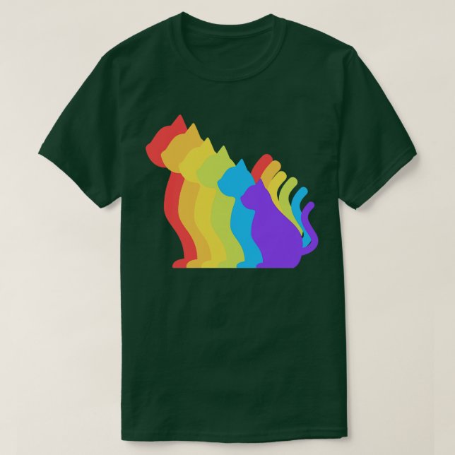 Camiseta Arcoiris gato (Diseño del anverso)