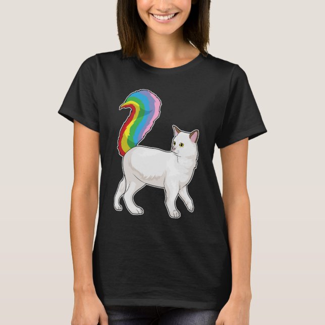 Camiseta Arcoiris gato (Anverso)