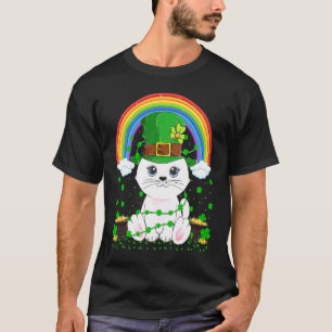 Camiseta Arcoíris Gato Trébol Irlandés Día de San Patricio