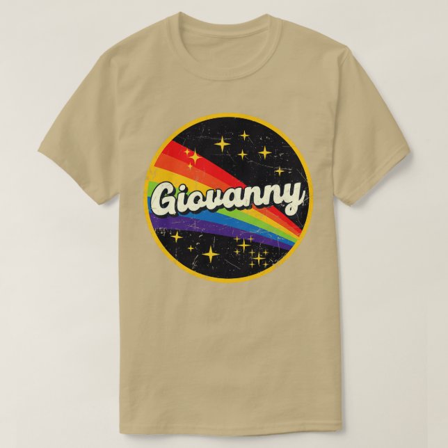 Camiseta Arcoiris Giovanny En El Espacio Estilo Grunge Vint (Diseño del anverso)
