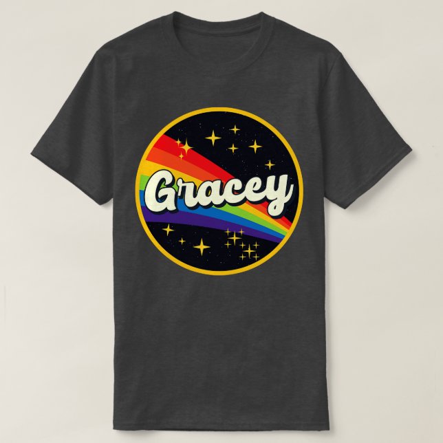 Camiseta Arcoiris Gracey En Estilo Vintage Espacial (Diseño del anverso)