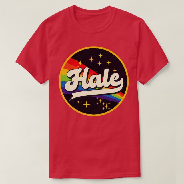 Camiseta Arcoiris Hale en estilo vintage espacial (Diseño del anverso)