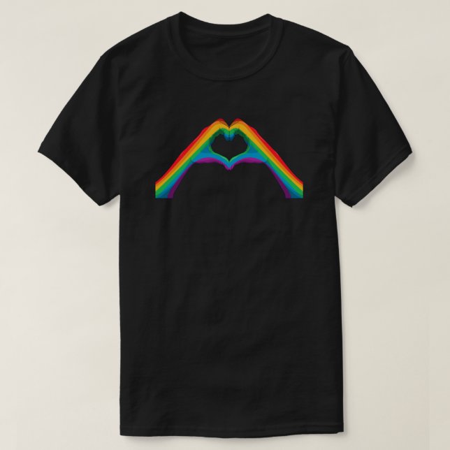 Camiseta Arcoiris Heart Hands Tee | Serie de visibilidad de (Diseño del anverso)