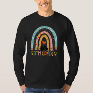 Camiseta Arcoíris Hola Cuarto 4to Grado Maestro Primer Día 