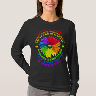 Camiseta Arcoiris Humanos Negros Derecho a la Vida Lgbt P