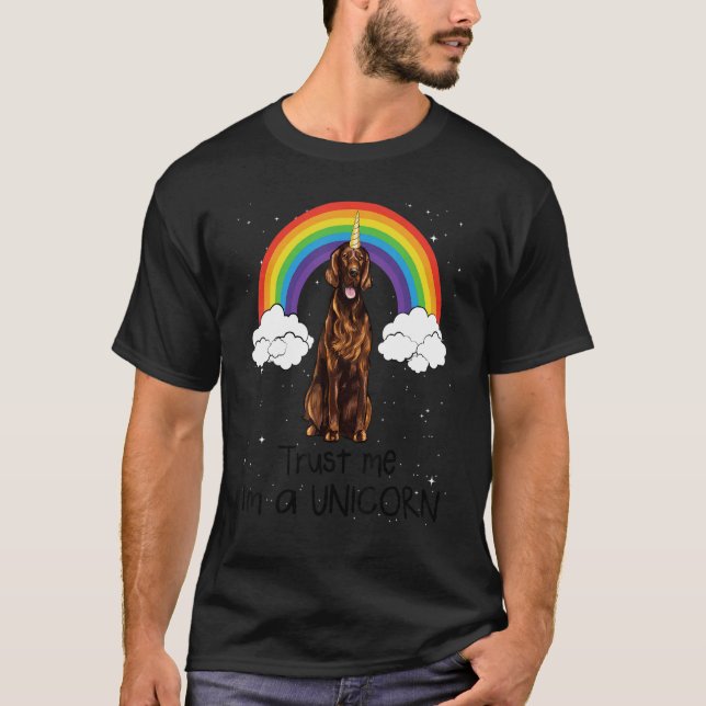 Camiseta Arcoiris irlandés Setter Créanme, soy un perro uni (Anverso)