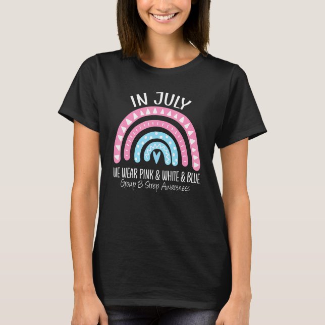 Camiseta Arcoiris Junio Usamos Pink Blue GBS Grupo B Strep  (Anverso)