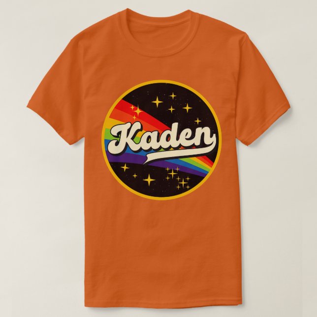Camiseta Arcoiris Kaden en estilo vintage espacial (Diseño del anverso)