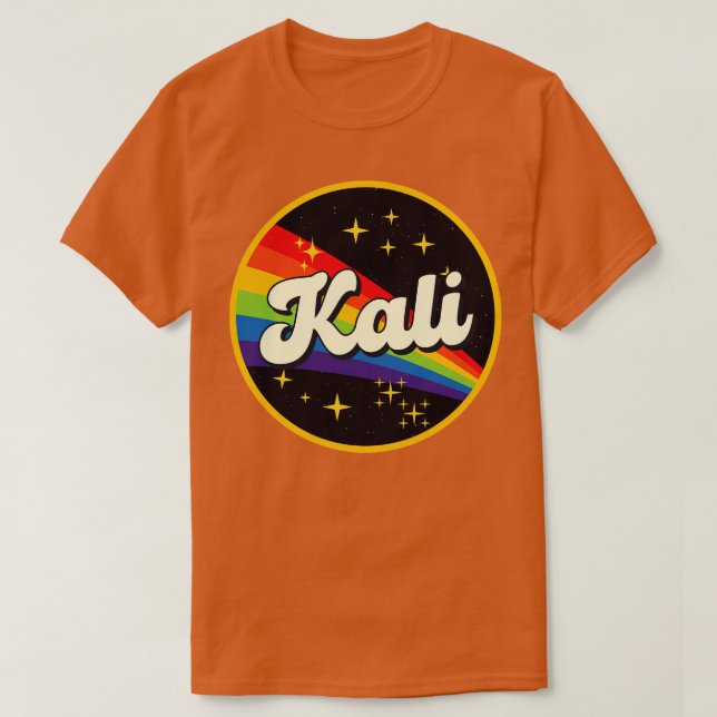 Camiseta Arcoiris kali en estilo vintage espacial (Diseño del anverso)