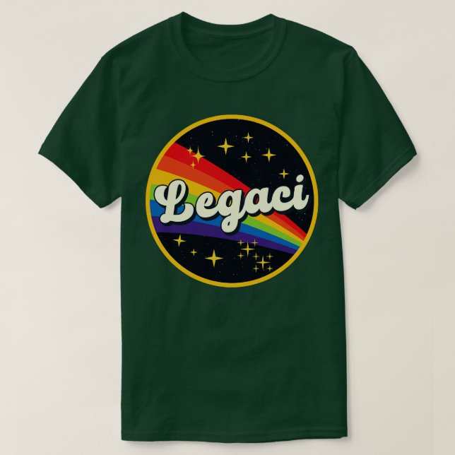 Camiseta Arcoiris Legaci Al Estilo Vintage Espacial (Diseño del anverso)