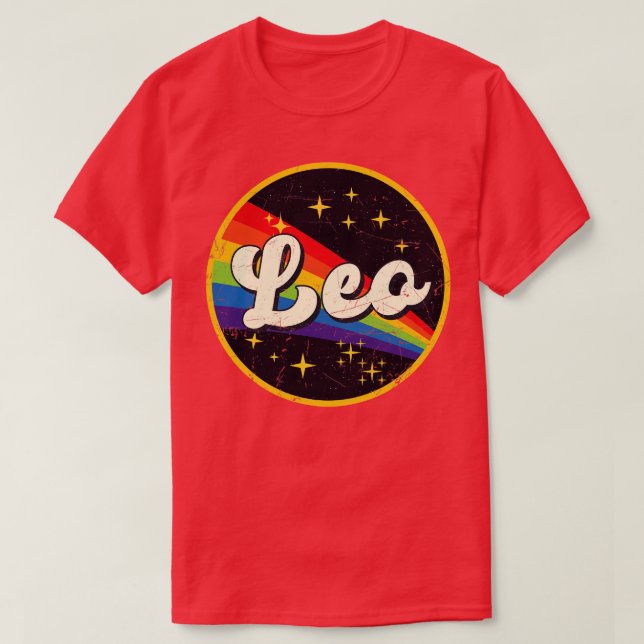 Camiseta Arcoiris León en el espacio Estilo Grunge (Diseño del anverso)
