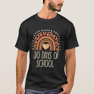 Camiseta Arcoíris Leopardo Melocotón 100 Días Escuela Bonit