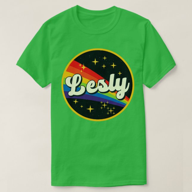 Camiseta Arcoiris Lesbiano en el espacio Estilo de la cosec (Diseño del anverso)
