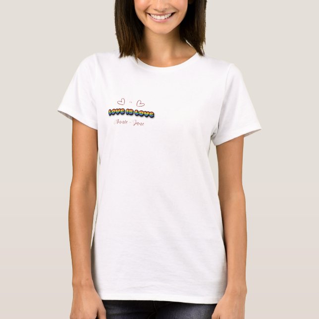 Camiseta arcoíris LGBTQ Amor es Amor (Anverso)