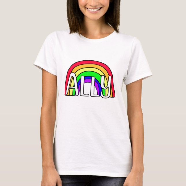 Camiseta Arcoiris LGBTQIA+ aliado | Bandera del orgullo (Anverso)